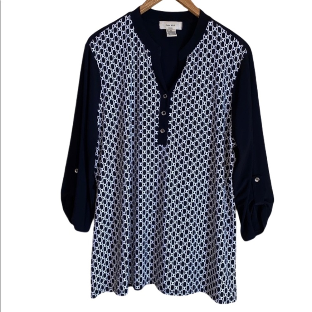 Diana Belle Women’s 3/4 Sleeve V Neck Top Sz XL